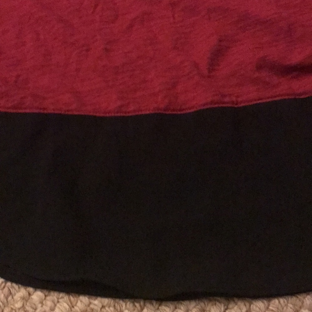 Express Short sleeve pink/red and black blouse - Picture 2 of 6